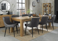 Light Oak Extending Dining Set 8 Grey Leather Chairs