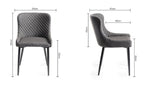 Glass Round Dining Table Set 4 Grey Leather Chairs - Home Furniture Interiors