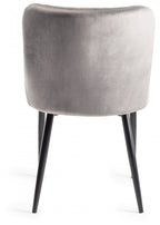 Clear Glass Small Round Dining Set 4 Grey Velvet Chairs - Home Furniture Interiors