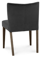 Oak Glass Top Round Dining Table Set 4 Grey Velvet Chairs - Home Furniture Interiors