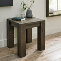 Dark Oak Wood 50cm Square Lamp Table