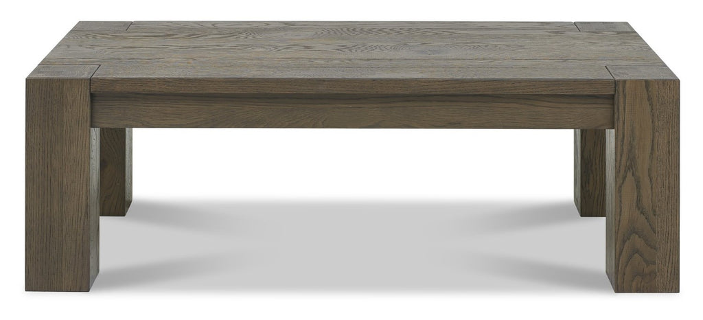 Large Fumed Dark Oak Low Coffee Table Chunky Legs - Home Furniture Interiors