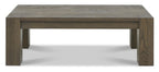 Large Fumed Dark Oak Low Coffee Table Chunky Legs - Home Furniture Interiors