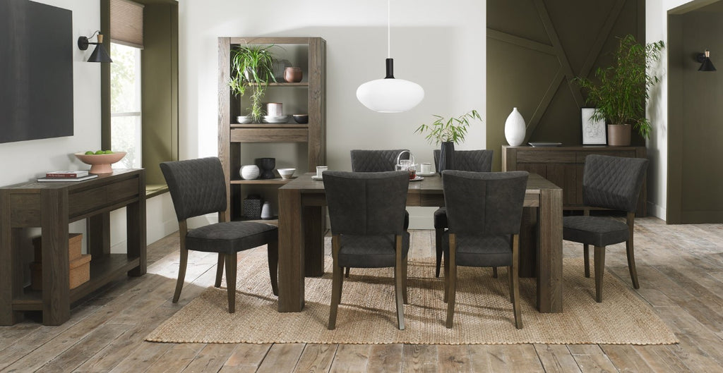 Large Fumed Dark Oak Low Coffee Table Chunky Legs - Home Furniture Interiors