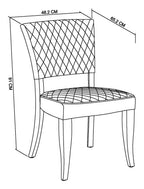 Oak Dark Brown Leather Diamond Stitched Dining Chair - Home Furniture Interiors