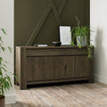 Dark Fumed Oak Large Wide 4 Door Sideboard