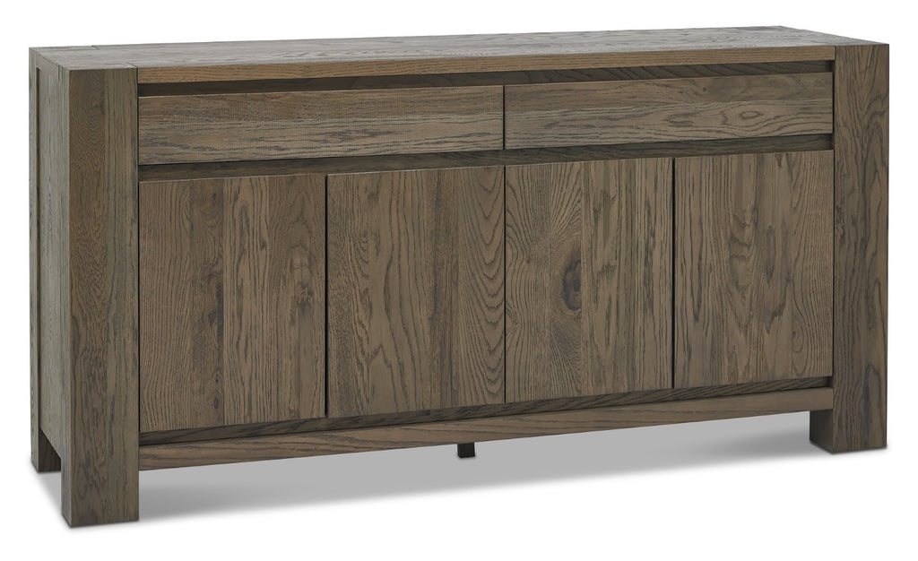 Dark Fumed Oak Large Wide 4 Door Sideboard - Home Furniture Interiors