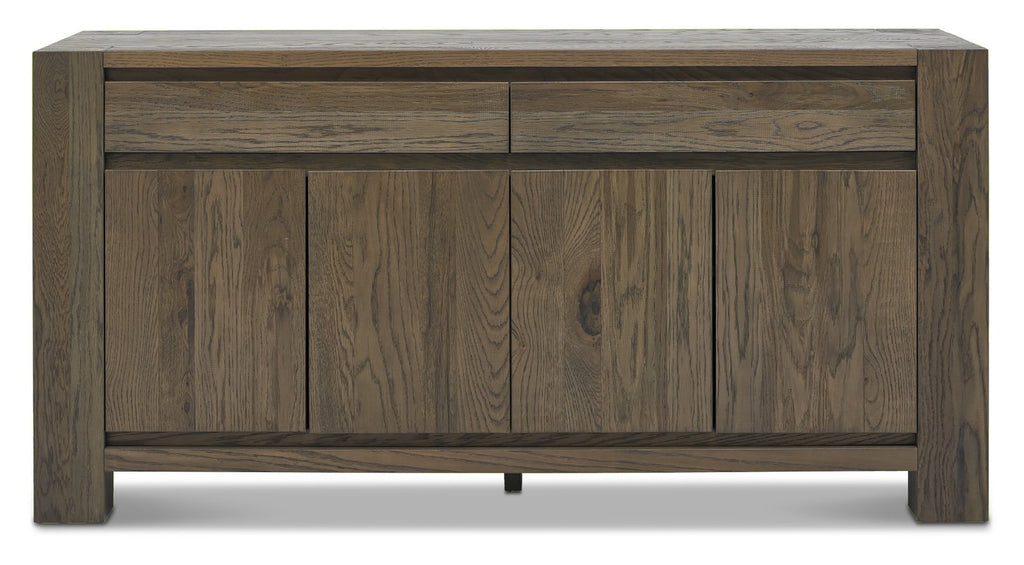 Dark Fumed Oak Large Wide 4 Door Sideboard - Home Furniture Interiors