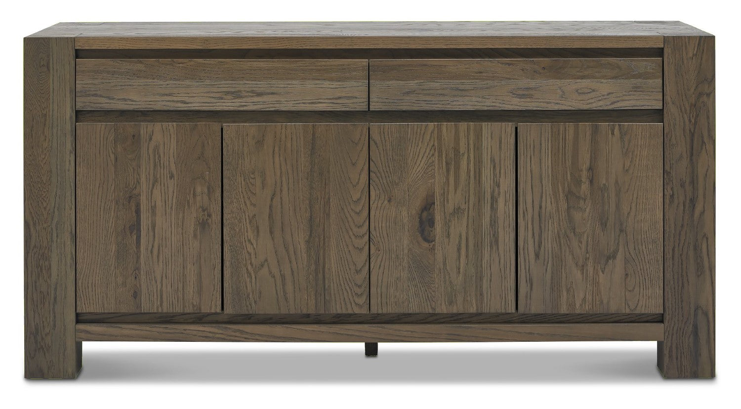 Dark Fumed Oak Large Wide 4 Door Sideboard - Home Furniture Interiors