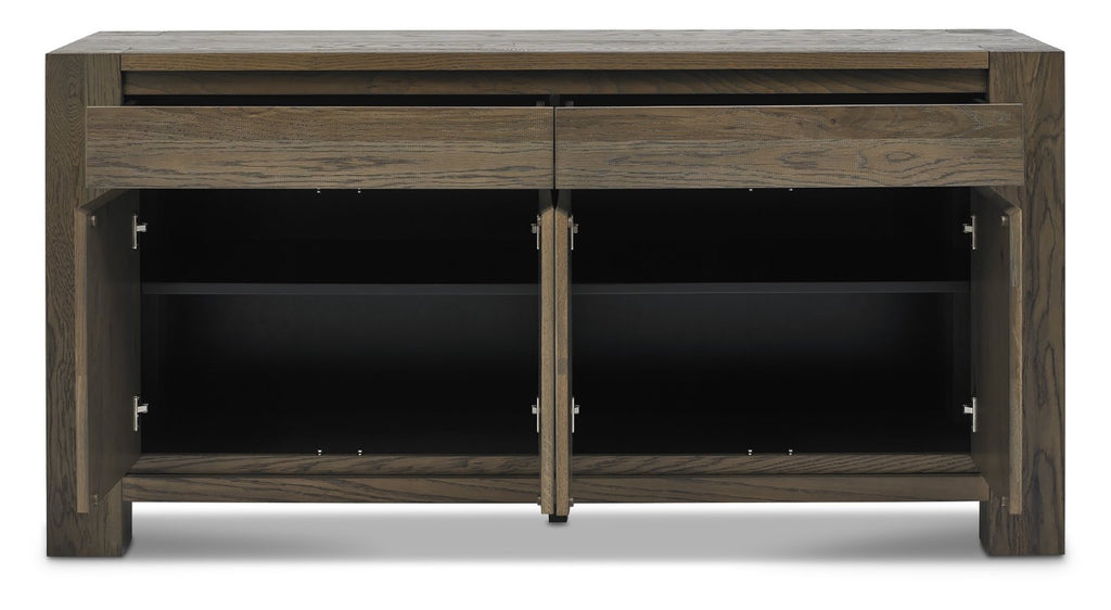 Dark Fumed Oak Large Wide 4 Door Sideboard - Home Furniture Interiors