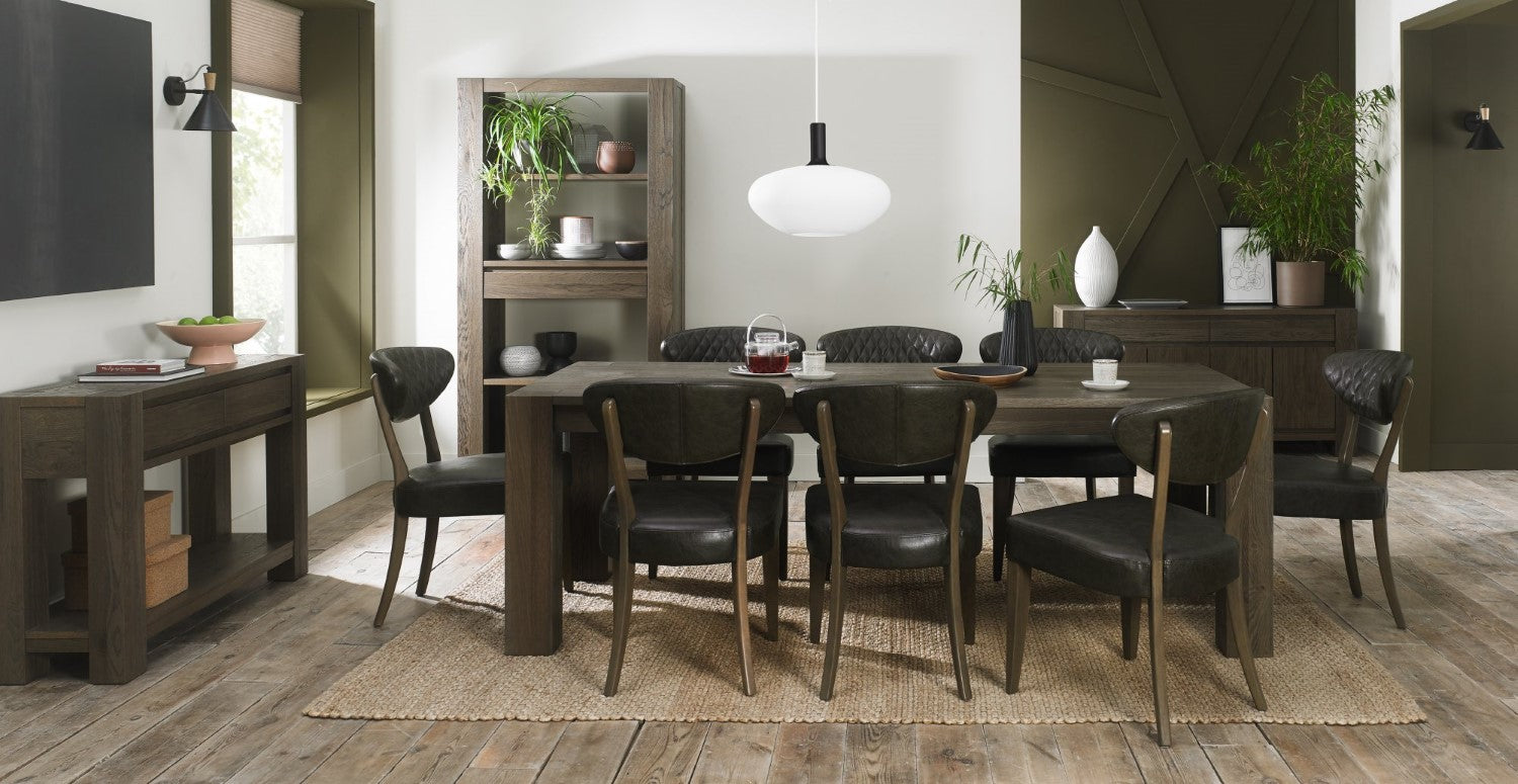 Dark Fumed Oak Large Wide 4 Door Sideboard - Home Furniture Interiors