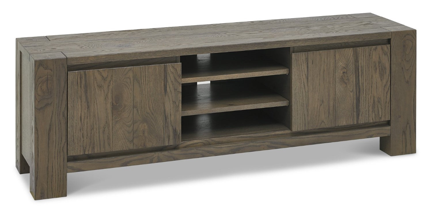 Large Wide Dark Oak TV Unit 2 Doors - Home Furniture Interiors