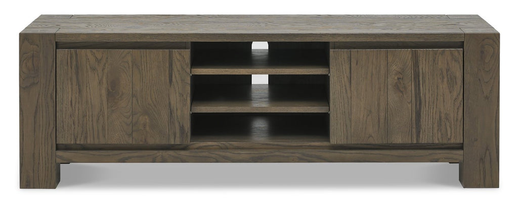 Large Wide Dark Oak TV Unit 2 Doors - Home Furniture Interiors