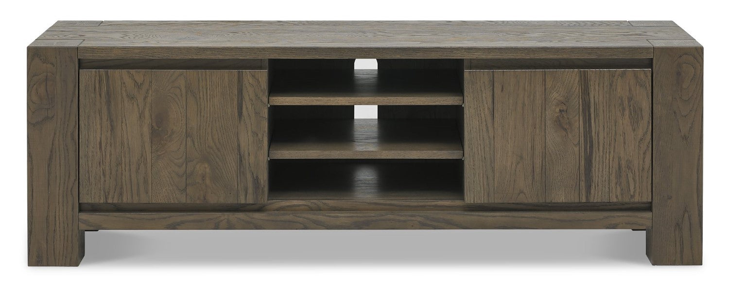 Large Wide Dark Oak TV Unit 2 Doors - Home Furniture Interiors