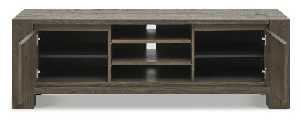 Large Wide Dark Oak TV Unit 2 Doors - Home Furniture Interiors