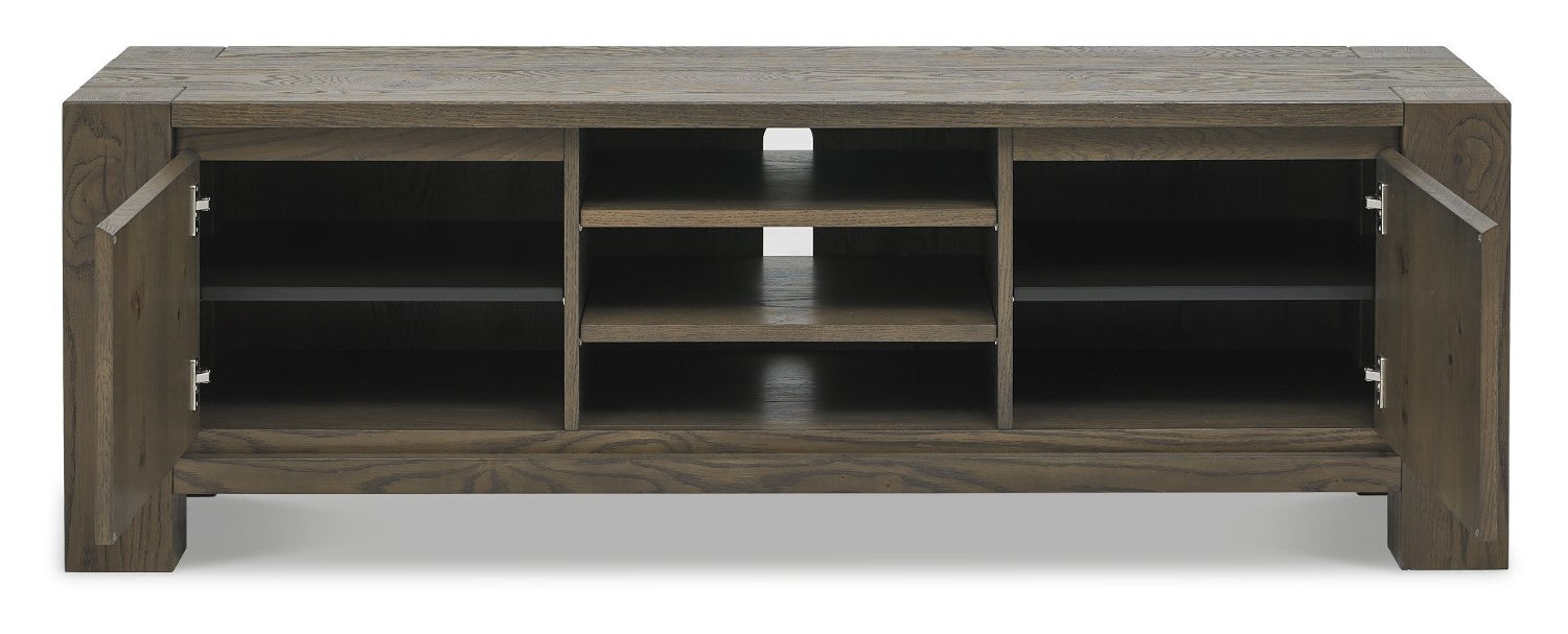 Large Wide Dark Oak TV Unit 2 Doors - Home Furniture Interiors