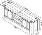 Large Wide Dark Oak TV Unit 2 Doors - Home Furniture Interiors