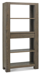 Fumed Dark Oak Open Display Bookcase Shelving Unit - Home Furniture Interiors