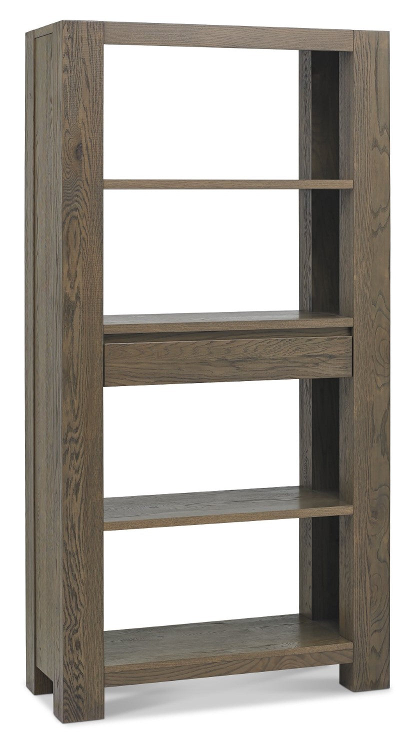 Fumed Dark Oak Open Display Bookcase Shelving Unit - Home Furniture Interiors