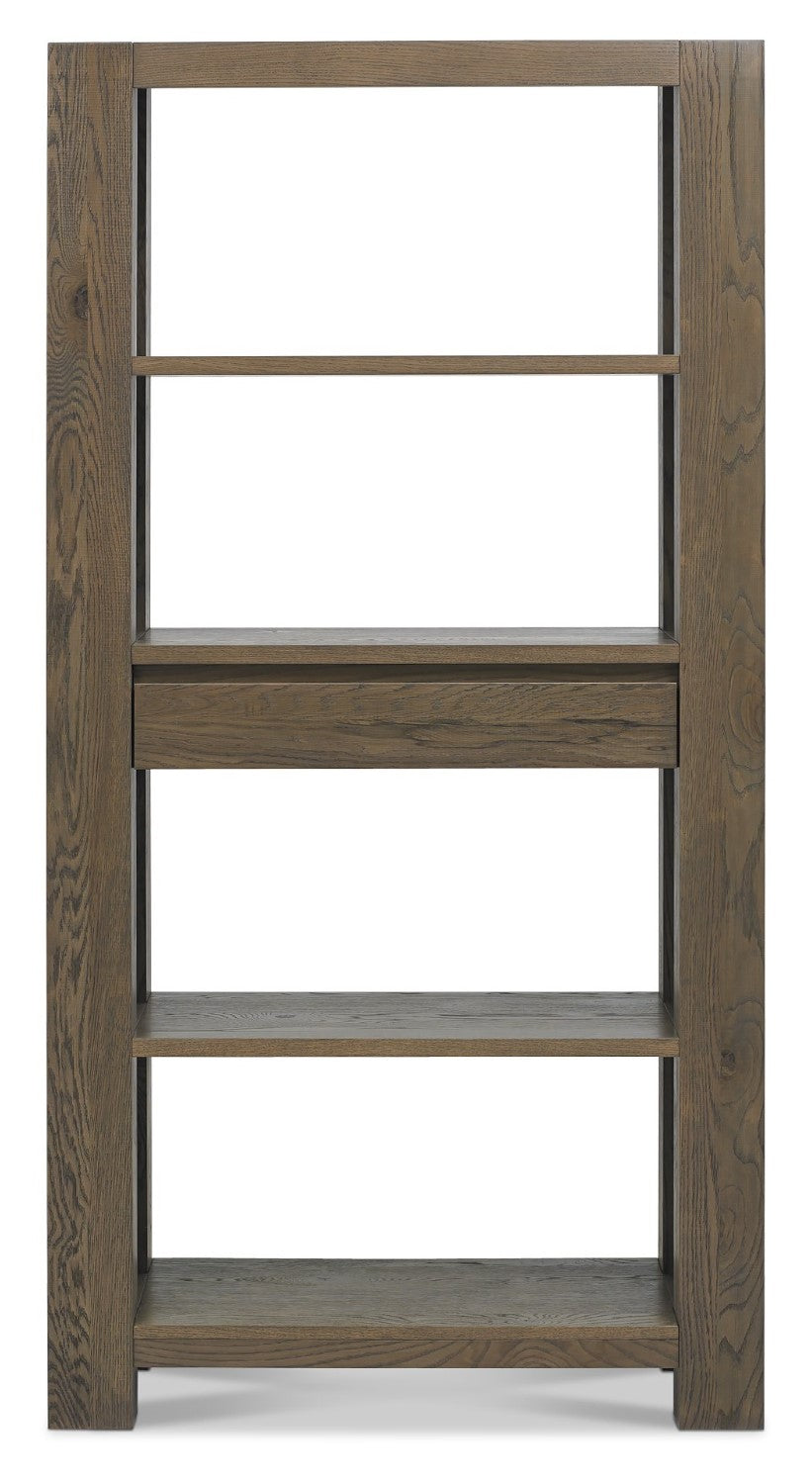 Fumed Dark Oak Open Display Bookcase Shelving Unit - Home Furniture Interiors