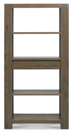Fumed Dark Oak Open Display Bookcase Shelving Unit - Home Furniture Interiors