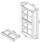 Fumed Dark Oak Open Display Bookcase Shelving Unit - Home Furniture Interiors