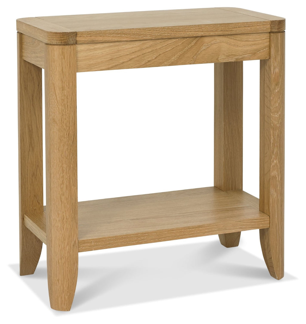 Oak Side End Sofa Table with Open Bottom Shelf - Home Furniture Interiors