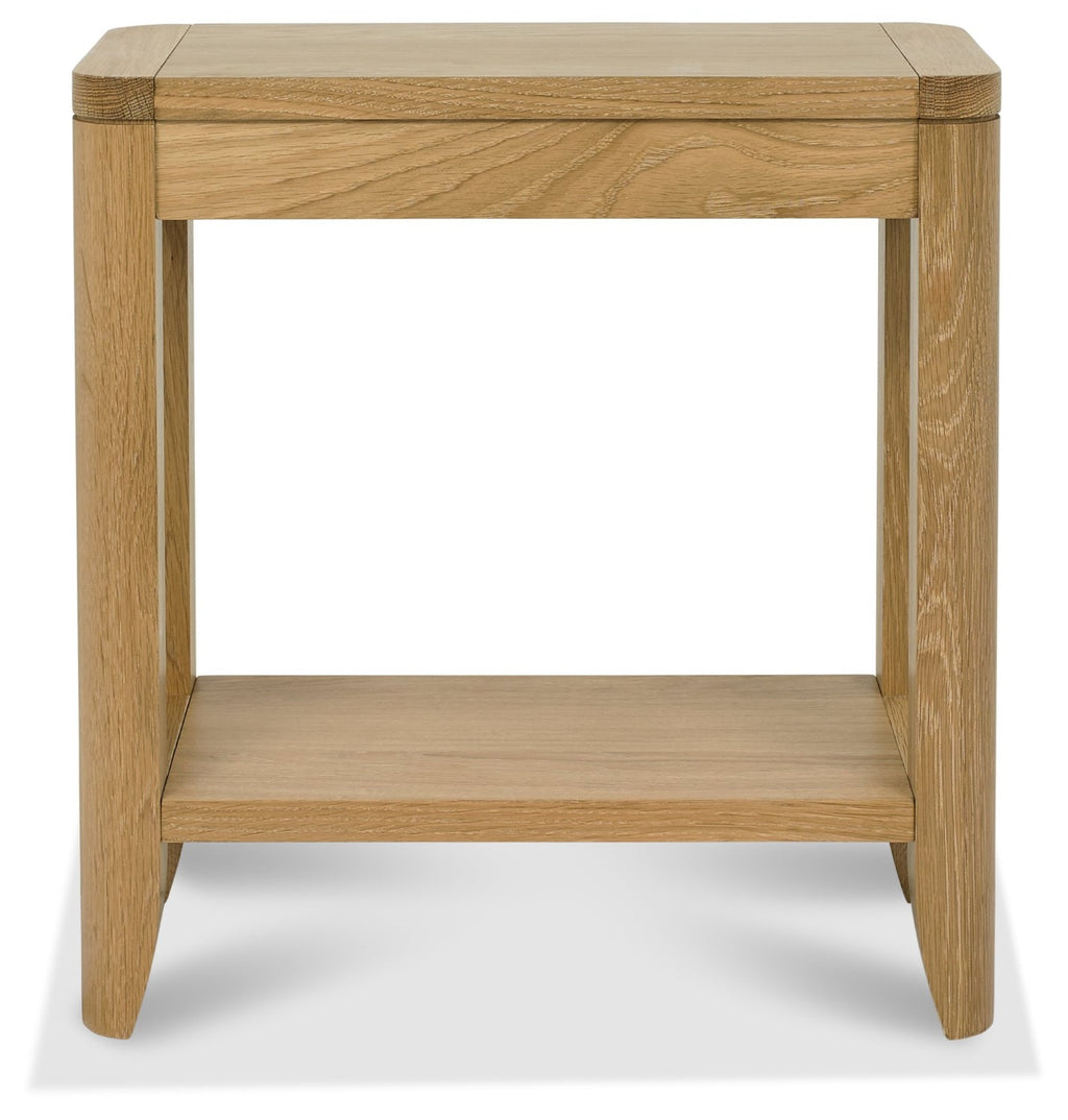 Oak Side End Sofa Table with Open Bottom Shelf - Home Furniture Interiors