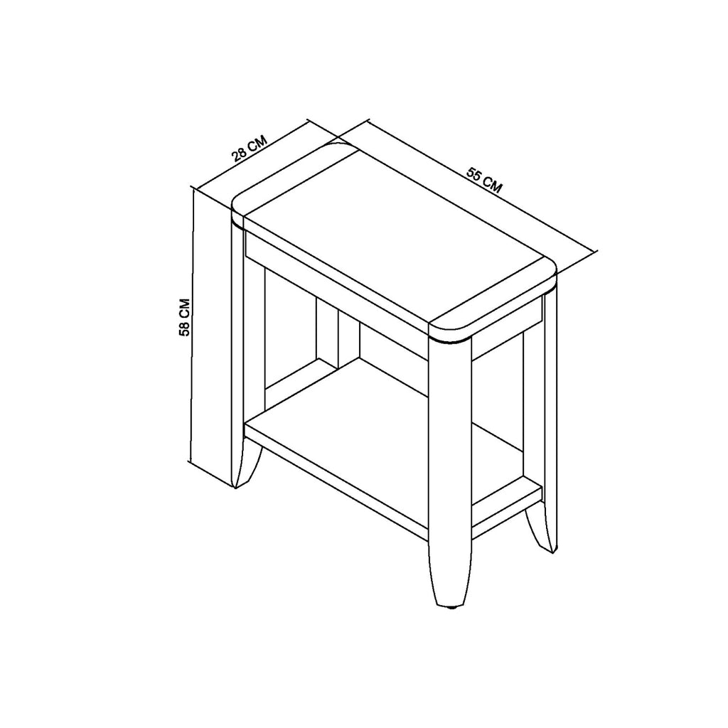Oak Side End Sofa Table with Open Bottom Shelf - Home Furniture Interiors