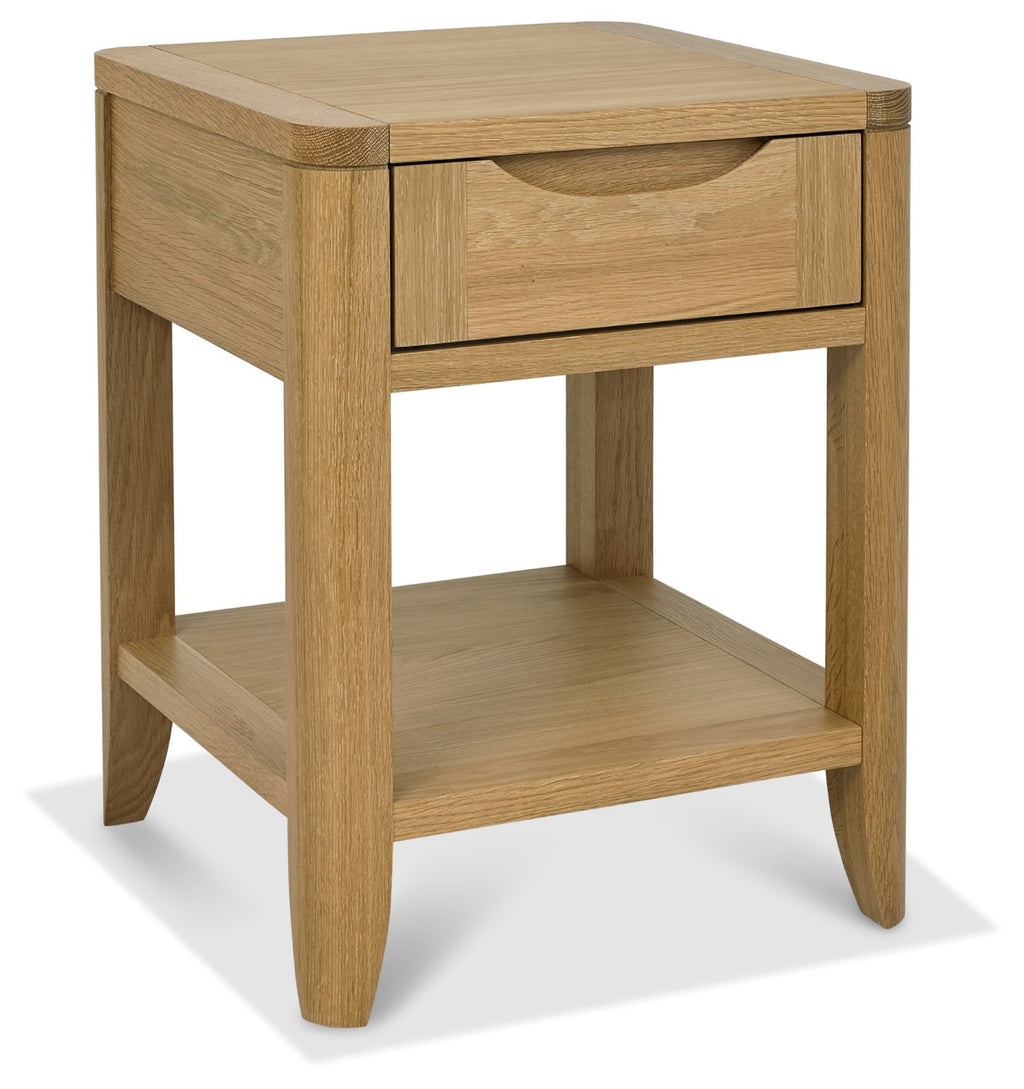 Oak 1 Drawer Lamp Table with Open Lower Shelf - Home Furniture Interiors