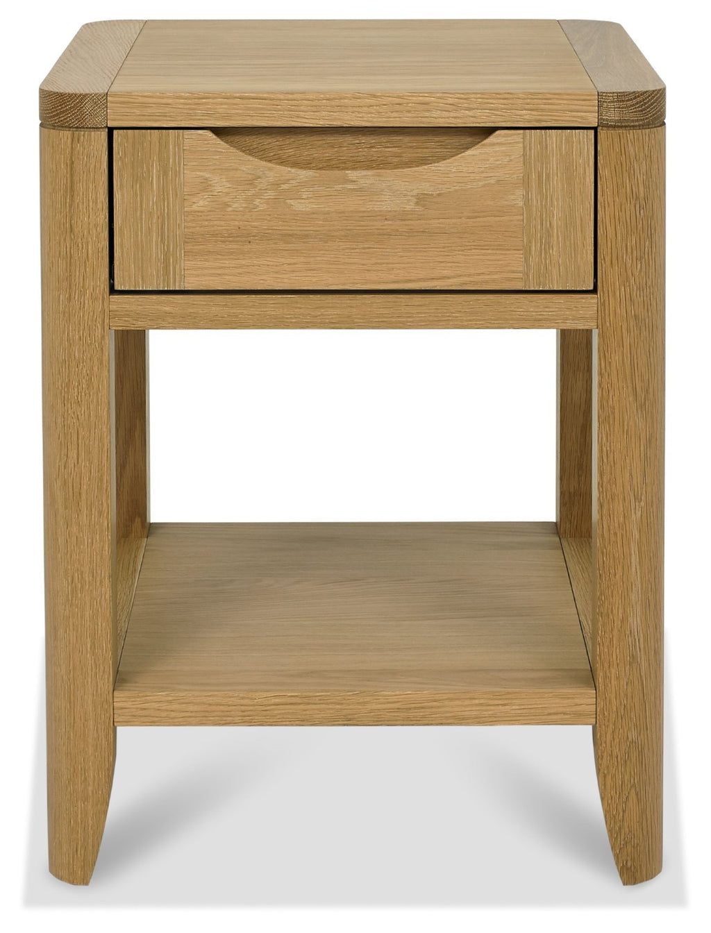 Oak 1 Drawer Lamp Table with Open Lower Shelf - Home Furniture Interiors
