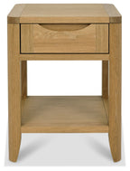 Oak 1 Drawer Lamp Table with Open Lower Shelf - Home Furniture Interiors