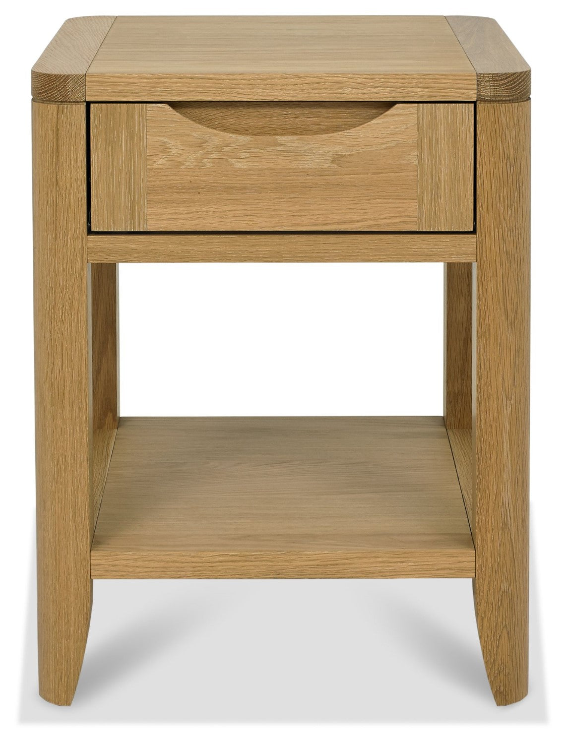 Oak 1 Drawer Lamp Table with Open Lower Shelf - Home Furniture Interiors