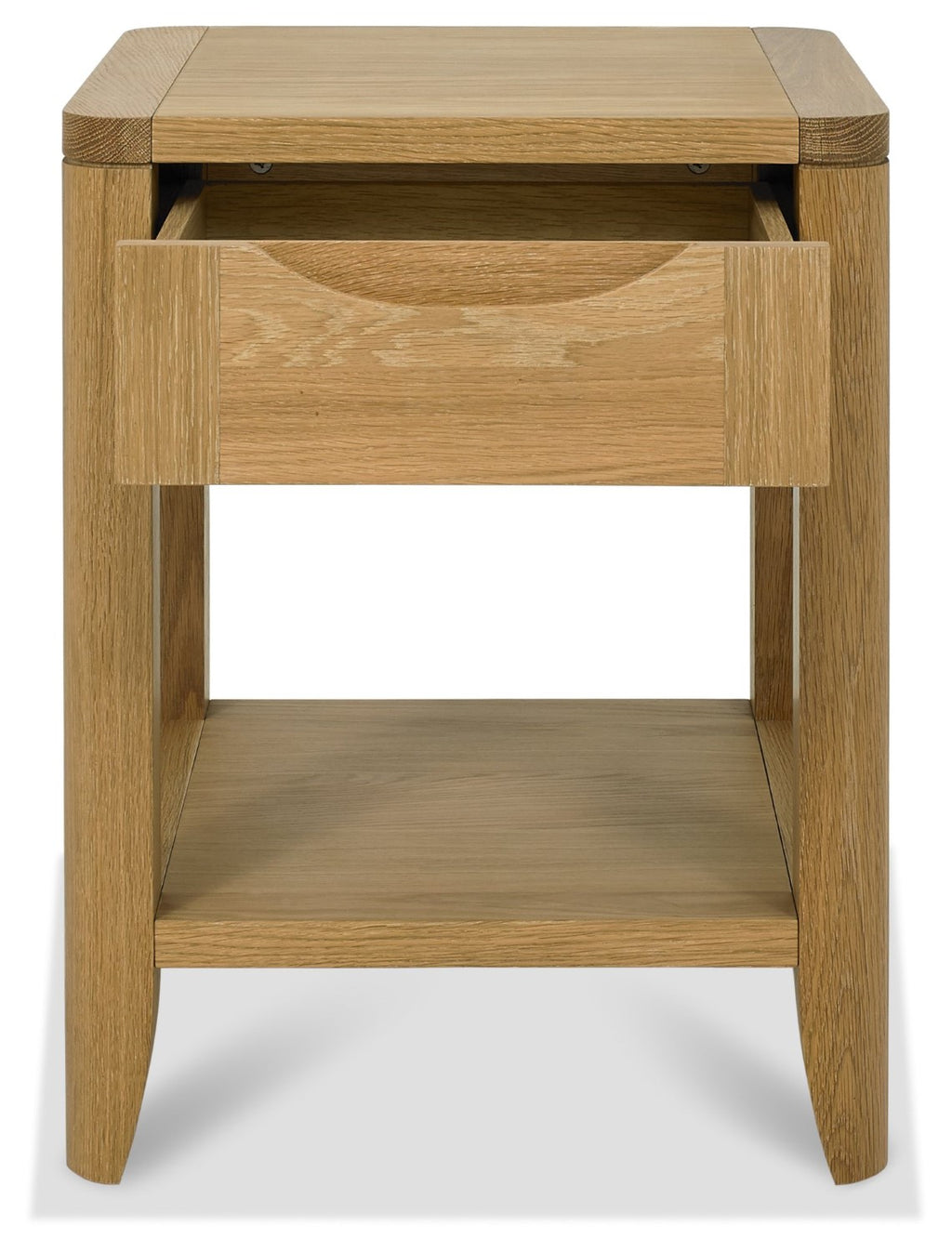 Oak 1 Drawer Lamp Table with Open Lower Shelf - Home Furniture Interiors