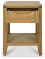 Oak 1 Drawer Lamp Table with Open Lower Shelf - Home Furniture Interiors
