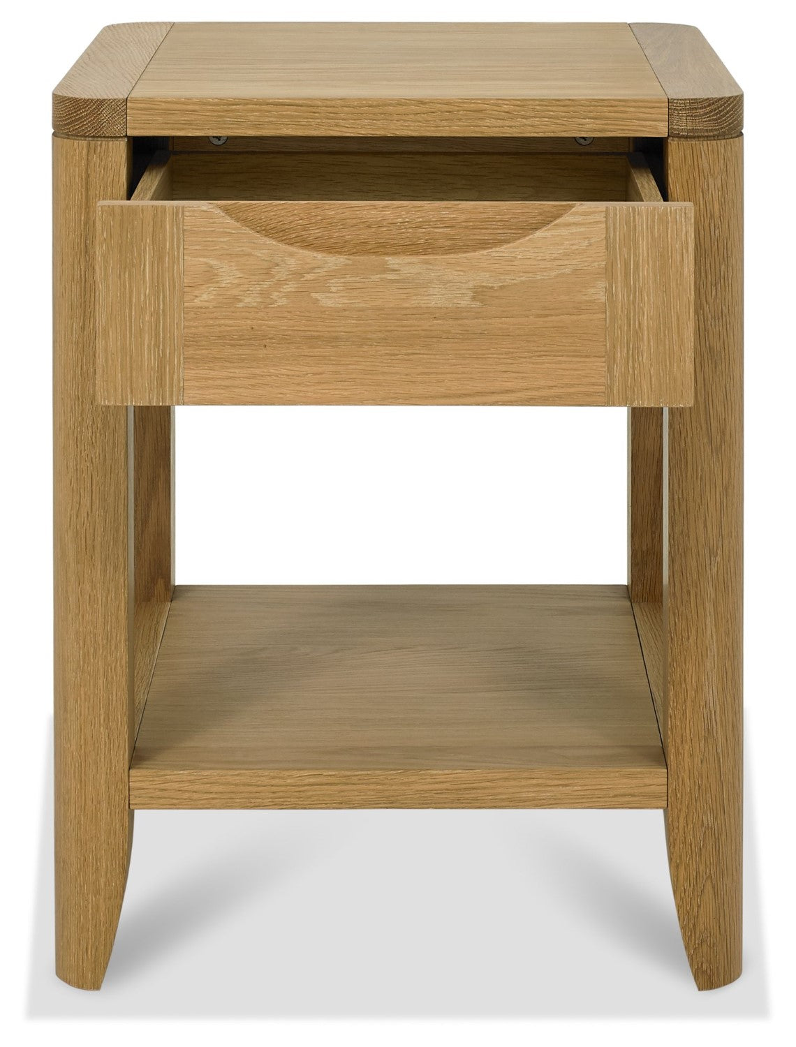 Oak 1 Drawer Lamp Table with Open Lower Shelf - Home Furniture Interiors