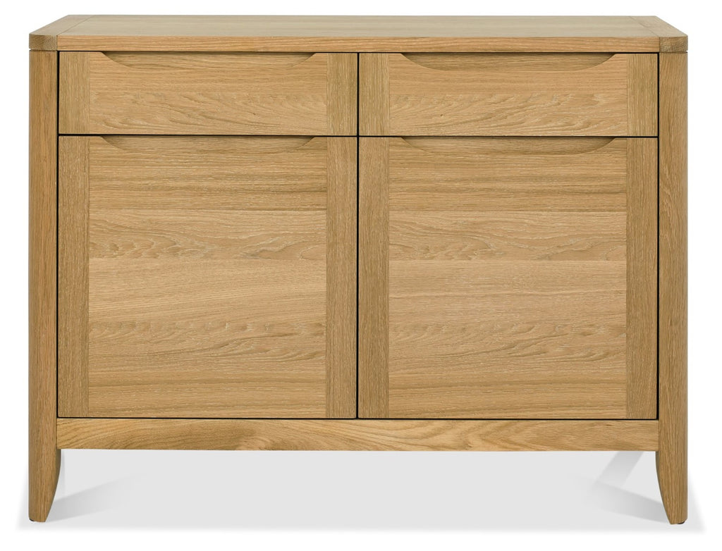 Oak Lacquered Finish 2 Door 2 Drawer Narrow Sideboard - Home Furniture Interiors