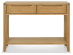 Oak 2 Drawer Console Hall Table with Lower Shelf - Home Furniture Interiors