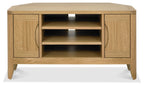 Oak Lacquer Finish 2 Door Corner TV Entertainment Media Unit - Home Furniture Interiors