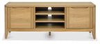 Oak Lacquer Finish 2 Door TV Media Entertainment Unit - Home Furniture Interiors