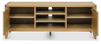 Oak Lacquer Finish 2 Door TV Media Entertainment Unit - Home Furniture Interiors