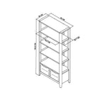 Tall oak lacquer finish open display shelving unit by Bentley Designs, showcasing sleek storage with multiple shelves and modern design.