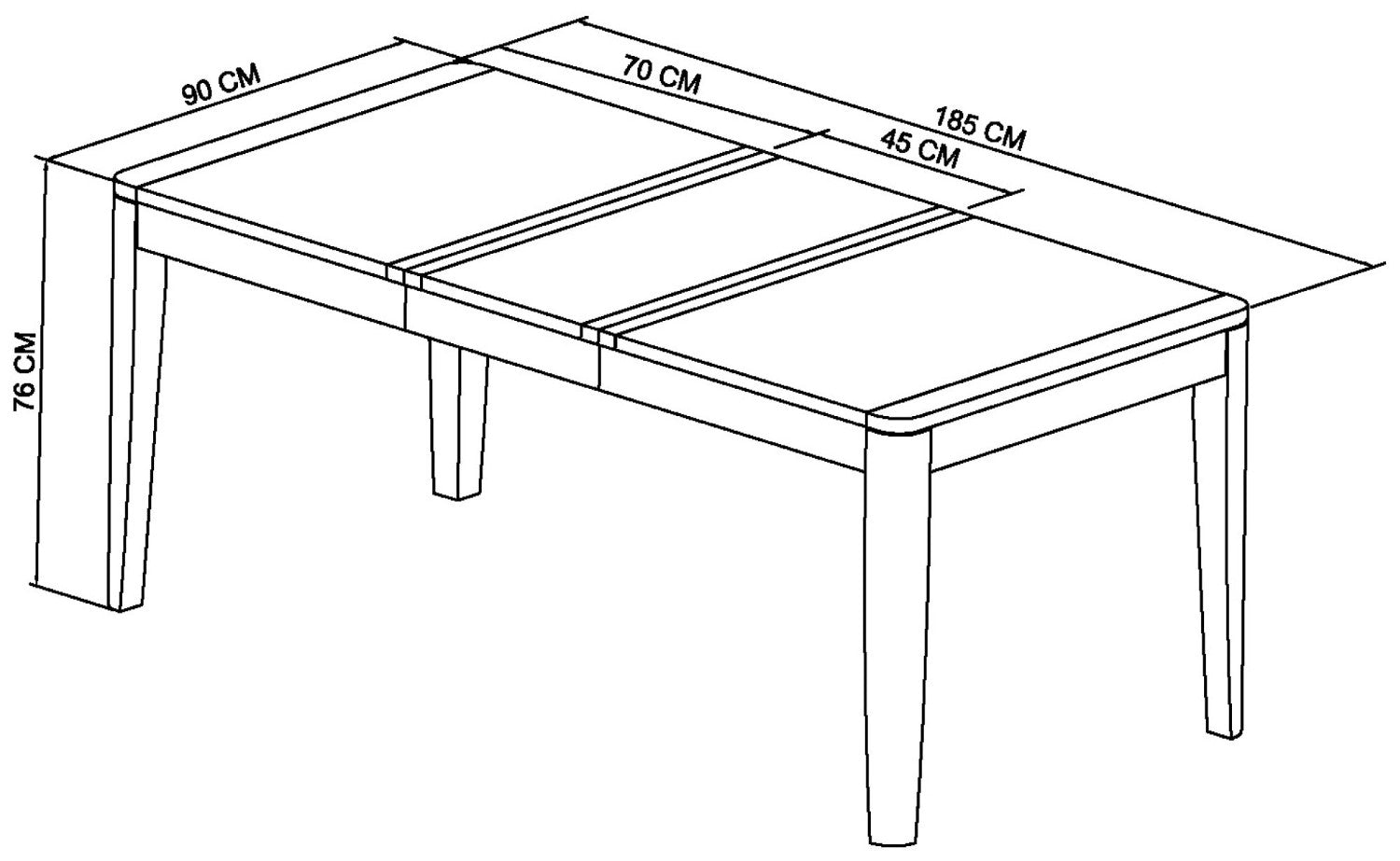 Oak Lacquer Medium Extending Dining Table 140 to 185cm - Home Furniture Interiors