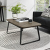 Weathered Oak Rectangular Coffee Table Metal Base