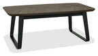 Weathered Oak Rectangular Coffee Table Metal Base - Home Furniture Interiors