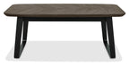 Weathered Oak Rectangular Coffee Table Metal Base - Home Furniture Interiors