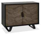 Distressed Weathered Oak Black Metal 2 Door Sideboard - Home Furniture Interiors