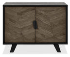 Distressed Weathered Oak Black Metal 2 Door Sideboard - Home Furniture Interiors