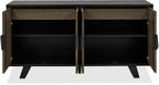 Weathered Oak and Black Wide 4 Door Sideboard - Home Furniture Interiors