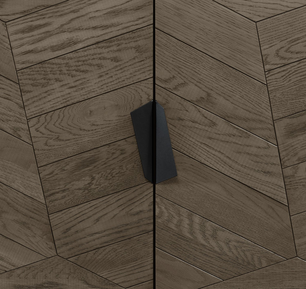 Weathered Oak and Black Wide 4 Door Sideboard - Home Furniture Interiors